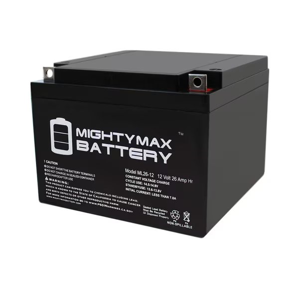 ML26-12 12V 26AH Battery Replacement for Sonnenschein A512250G5, Mighty Max Battery, Mfr#: ML26-122501